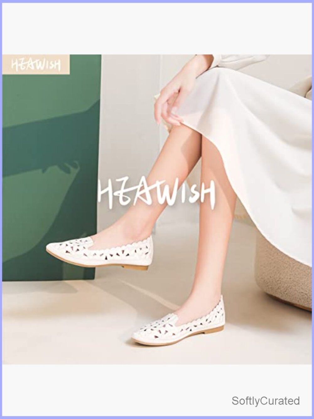 Women's Floral Ballet Flats Slip On PU Leather Round Toe Dress Shoes - Picture 2 of 7